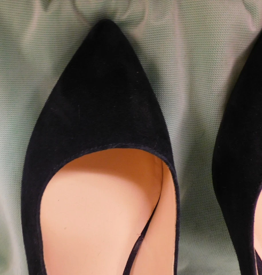 ZAPATOS MUJER NINE WEST BALLET PLANOS AZUL MARINO GAMUZA ELEGANTES BOTONES EN EL TACÓN 9M Foto 3 de 4