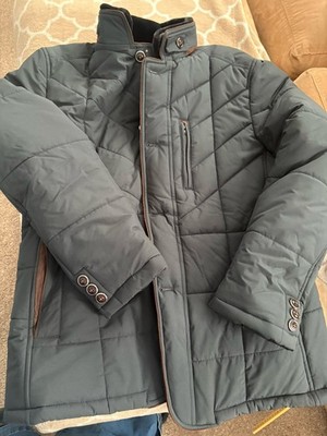 Men s Warm  Jacket  Plaid Inside Nice Details Lt Grey Plush Neck Line