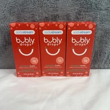 3 Sodastream Bubly Drops Strawberrybubly Flavor Essence 1.36 oz Best By 11/24