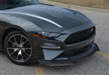 For 18-23 Ford Mustang Carbon Painted GT-Style Front Bumper Lip Spoiler Splitter