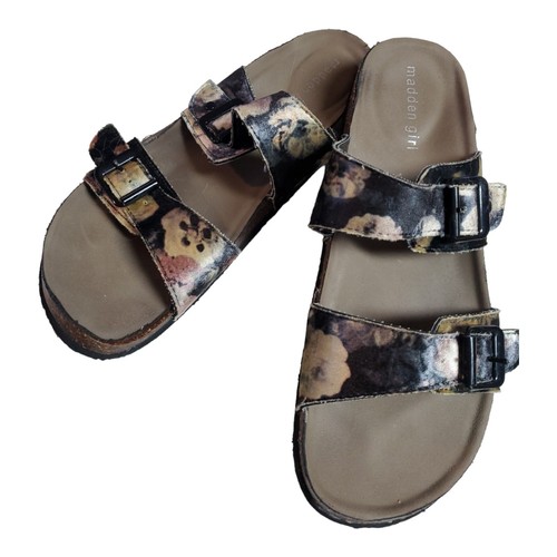Madden Girl Steve Madden Women's Floral Two Strap Slip On Slide Sandals Sz  10/11 | eBay