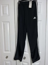 NWT Adidas Regular Fit Straight Leg PRIMEGREEN 3-Stripe Track Pants Black Size S