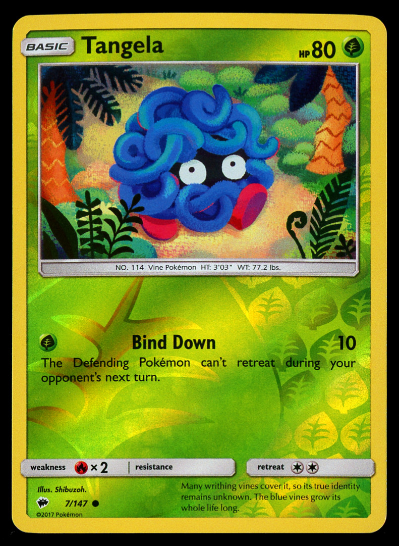 Pokemon - Tangela 7/147 - Burning Shadows - Reverse Holo - NM/M