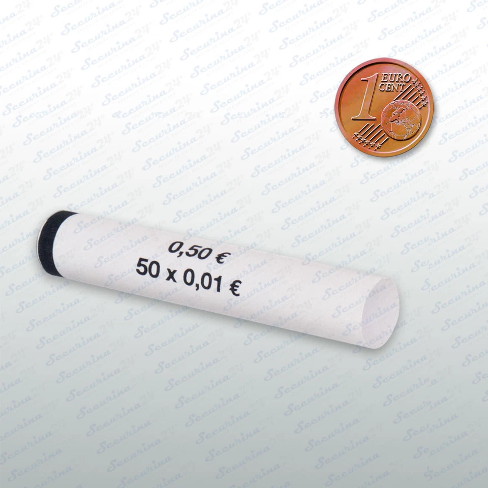 SECURINA24 Münzhülsen 1 Cent 2500 Stück Münzrollen Großpackung