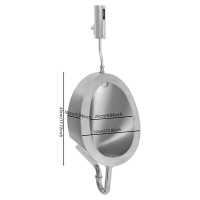 Urinals Oval Silver Stainless Steel Sensing Urinal for Men's Adult Wall Mounted