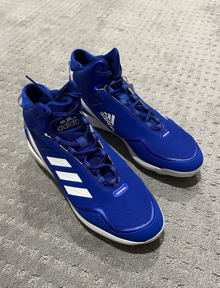 Adidas Mens Icon 7 Mid Metal Baseball Cleats Royal Blue White Size 14 NWOT adidas Icon 7 Mid Royal Blue for Sale | Authenticity  main image 3