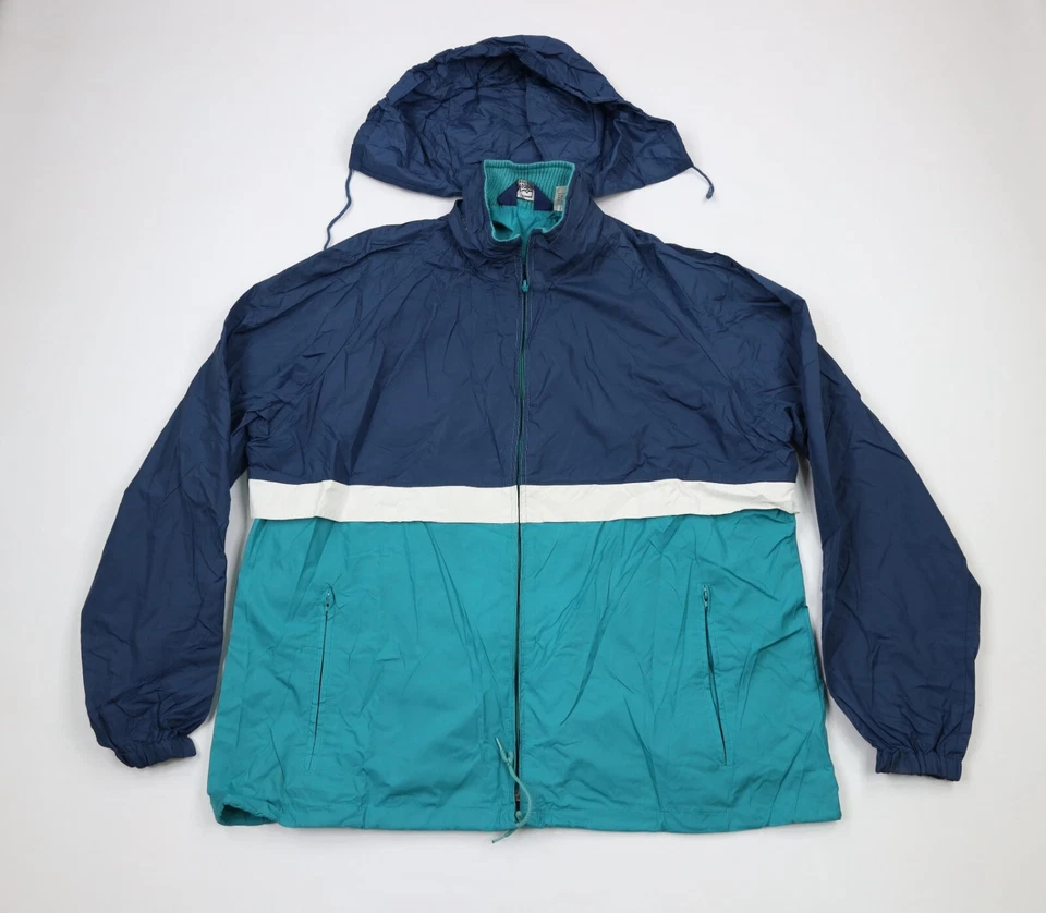 Traje de lluvia chaqueta pantalones vintage años 90 Woolrich para hombre grande empaquetable senderismo camping Foto 2 de 4