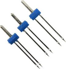 3 x Zwillingsnadeln, Doppelnadeln in versch. Nadelstärken (2.0/90-3.0/90-4.0/90)