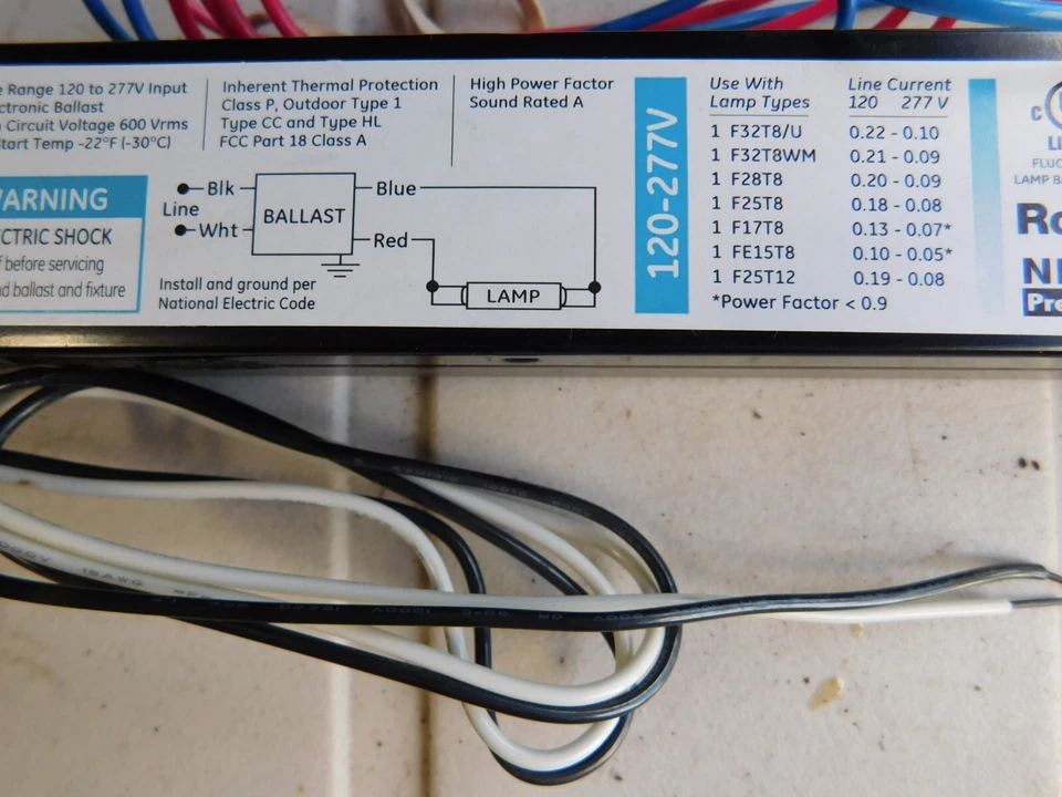 Lote de 2 nuevas GE GE132Max-L/Ultra 1 Lámpara T8 72258 Balastro Electrónico 120-277V Foto 3 de 3