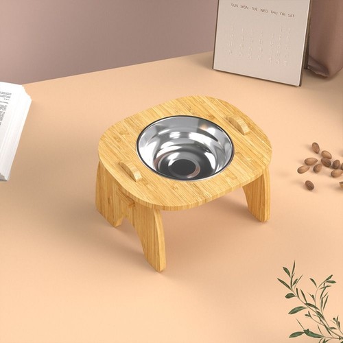 Supporto supporto in legno ciotole per gatto rialzate 15° contenitore per alimentazione cucciolo - Foto 7 di 12