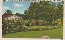 Outdoor Theatre Blue Ridge Assembly Grounds Blue Ridge NC Linen Vintage Postcard
