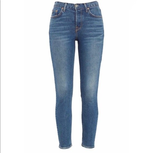 GRLFRND Sz 24 Jeans Yasmin hi rise raw 