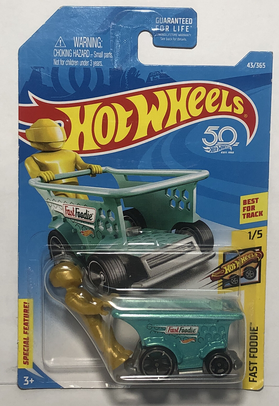 HW HOT WHEELS 2018 HW FAST FOODIE #1/5 AISLE DRIVER TEAL HOTWHEELS