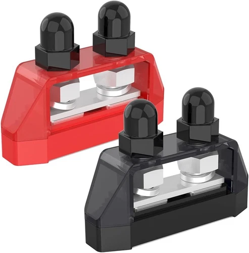 Bus Bar 250A 12V Power Distribution Block 3/8" Dual Studs Battery for Marine... 