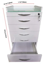 Assistant's Mobile Cabinet Storage Utility Cart Stainless Steel with Lock