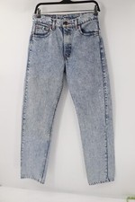 VTG Levis Jeans Womens 28 505 Mom High Rise Tapered Retro acid wash Made in USA