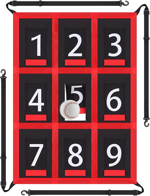 Adjustable Strike Zone Target Baseball Softball Net Numbered Pitching 9 Pocket