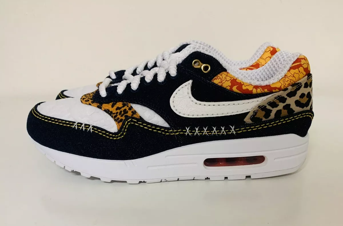 Rodeo afstuderen pistool Nike Air Max 1 PRM Denim Leopard Mens Sz 9.5 Medium Blue White FJ4452-432  NEW!!! | eBay