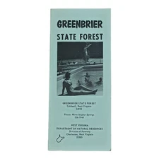 Greenbrier State Forest West Virginia Tourist Brochure and Map 1960s Vintage