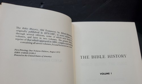 Edersheim Bible History Old Testament Red 1972 Vol 1 Hardcover Vintage 1st Ed - Picture 10 of 15