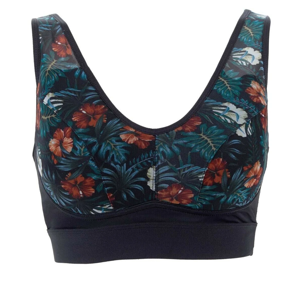 Rhonda Shear Mesh Front Leisure Bra 3Pack, Tropical, Size Medium - Image 3 of 4