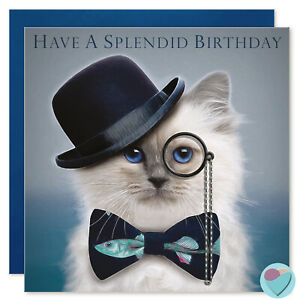 Divertente Gatto Gattino Cartolina D Auguri Compleanno Splendido A O Da Birman Amante Dei Gatti Ebay