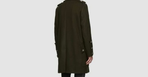 $2590 Faith Connexion Men Green Double-Breasted Wool Cashmere Army Coat Jacket M - Picture 3 of 5