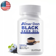 1000mg Black Seed Oil,Premium Cold Pressed,Non-GMO,Vegan,Premium Black Seed 120p