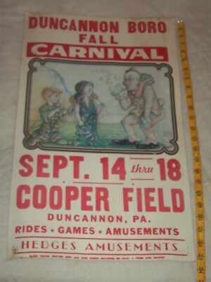Duncannon Boro Fall Carnival Copper Field Duncannon, pa. poster Clown, coaster