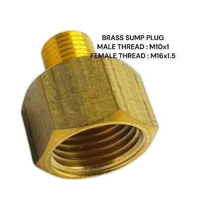 M10x1 Stecker auf M16x1,5 Buchse Messing Sumpf Adapter Öltemperaturanzeige Sensor