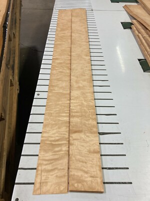 Figured Birch Wood Veneer 2 sheets 65'' x 4 3/4'' 514N