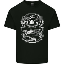 Motorcycle and Sidecar Biker Motorbike Mens Light Cotton T-Shirt