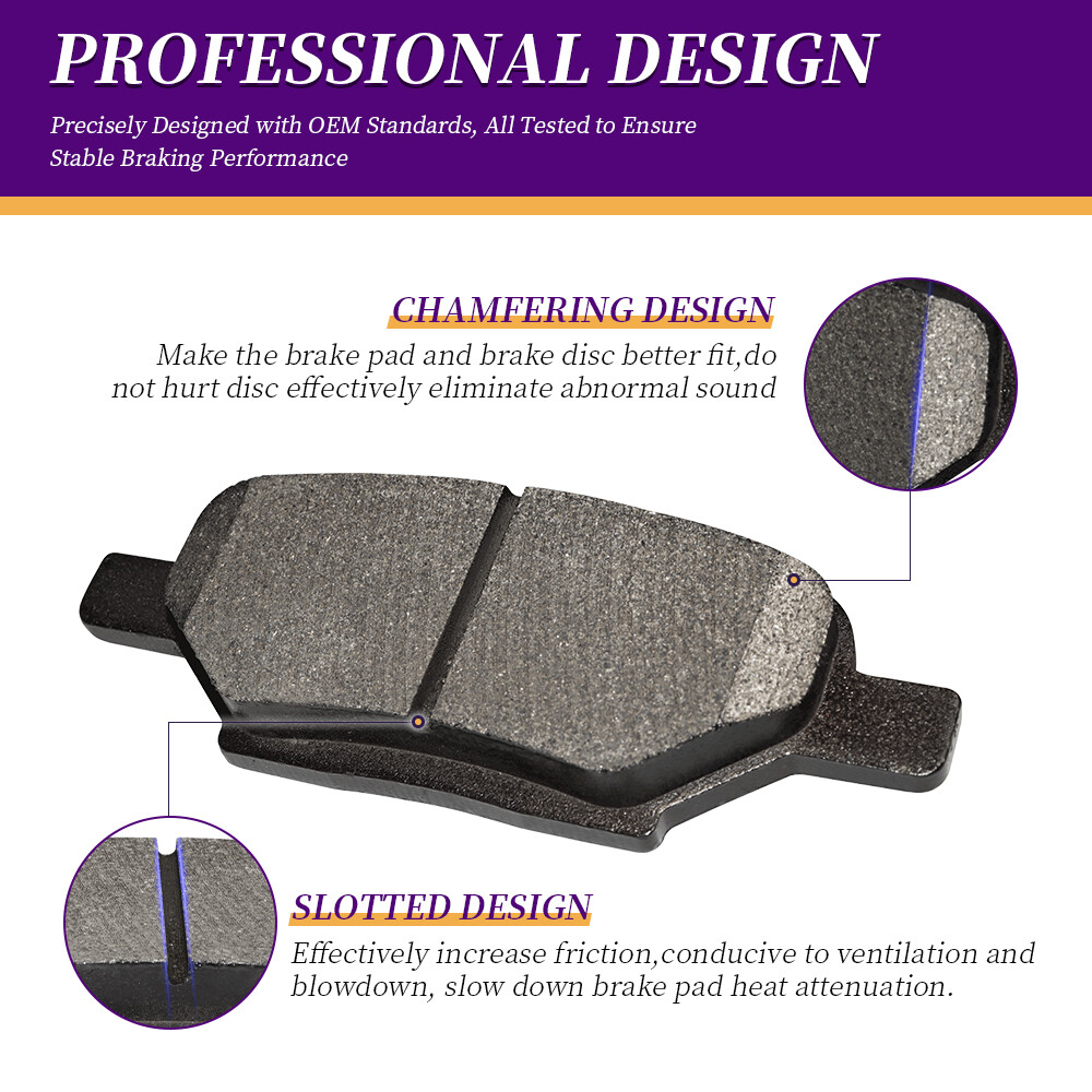 Brake Pad Set With Hardware A-Premium Ceramic Brake Pads Set - Front &amp; Rear For Cadillac SRX &amp; Saab 9-4X (8 Piece Kit) Ceramic Disc Brakes