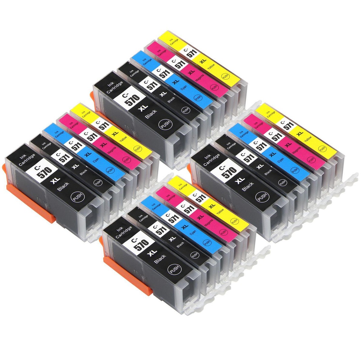 20 Cartouches D'Encre Compatibles Canon - 5 Sets Pour PIXMA MG5750, TS5050, Etc. - 23ml/12ml