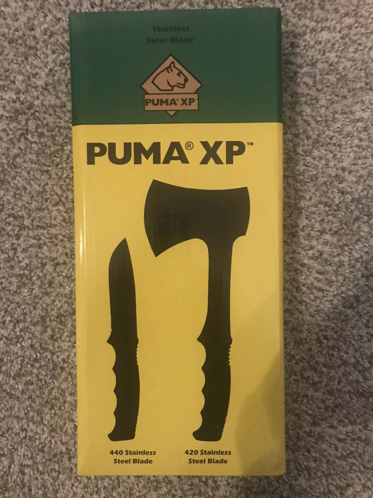 Puma XP Hatchet & Fixed Forever Blade Knife Combo Black 440 SS Blades #7401000