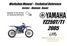 Yamaha YZ250T1  YZ250 T1 Service Repair Workshop Manual USB 2005