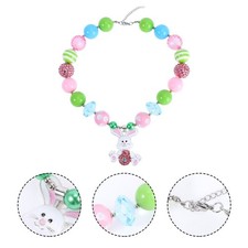  Bunny Pendant Necklace for Girls Colorful Beaded Childrens Jewelry