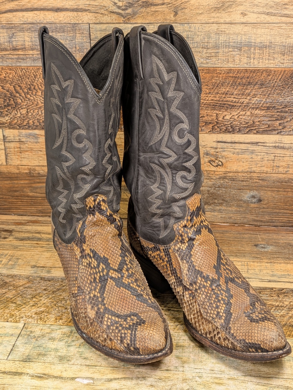 Vintage Dan Post Men's Size 10 EW Python Snakeski… - image 14