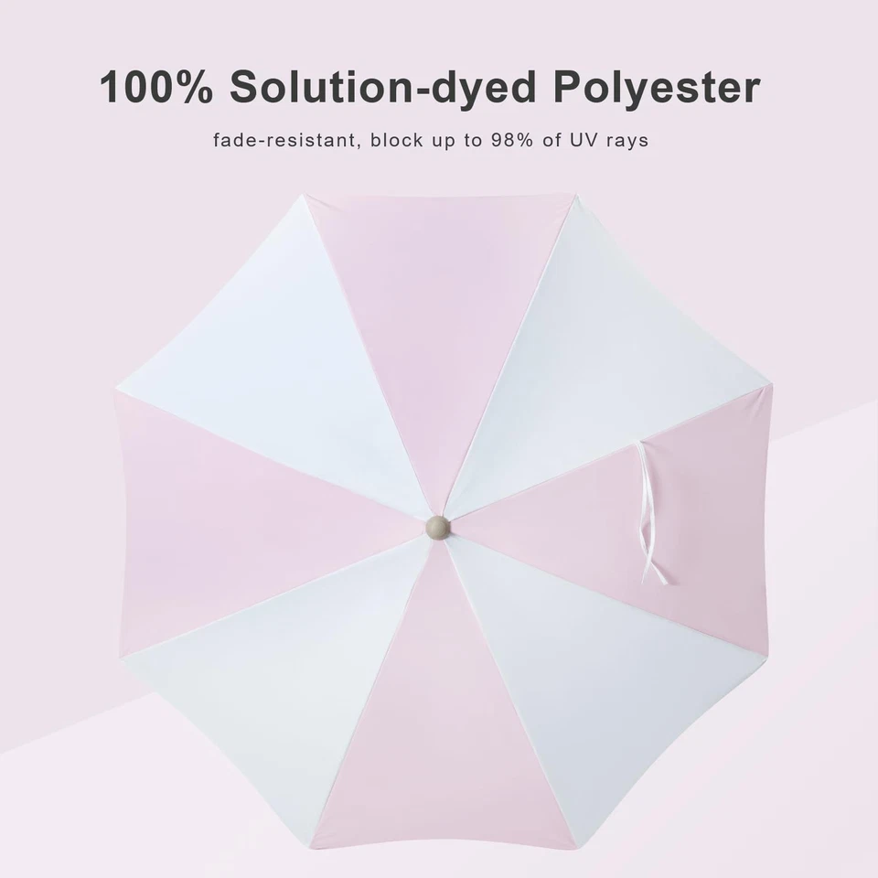 7ft Boho Beach & Patio Umbrella with Fringe, Market Umbrellas with UPF 50+ UV... - Image 4 of 4