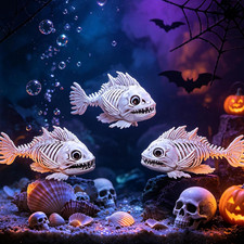 3 Pack Halloween Skeleton Decor Halloween Fish Tank Decorations