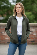Tek Gear DryTek Women's Exercise Jacket Size Large Olive Green - FREE SHIPPING