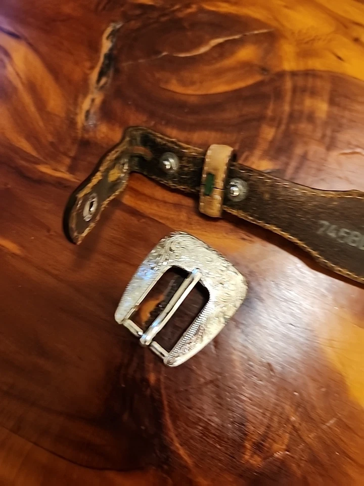 Cinturón de cuero Justin para mujer talla 28 con hebilla extraíble marrón Foto 3 de 3