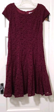 FLASH SALE!! CB Established 1962 sz 14 STRETCHY Lace Dress Large Wine Red Lined