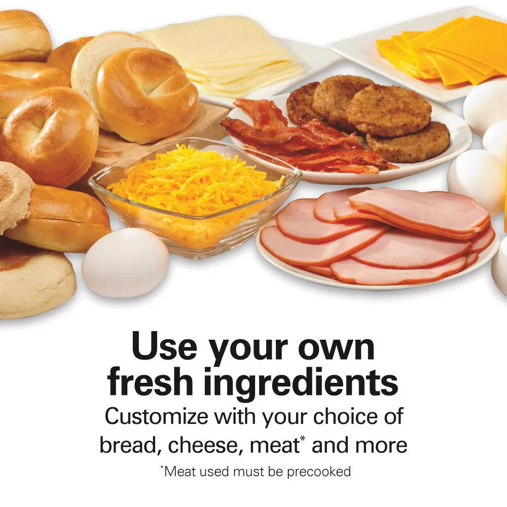 Hamilton Beach Breakfast Sandwich Maker Timer Nonstick Dishwasher Safe 25478