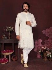 Indian Pure Cotton Kurta Pajama For Men  s Wedding Wear Fancy rayon Ready-Made