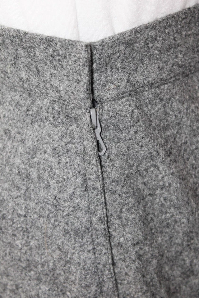 Sonia Rykiel Mujer Lana Cremallera Forrada Hasta la Rodilla Falda Gris Talla S Foto 4 de 4