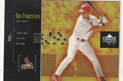 FREE SHIPPING-2000 Upper Deck Hot Properties J.D. Drew St. Louis Cardinals #HP8