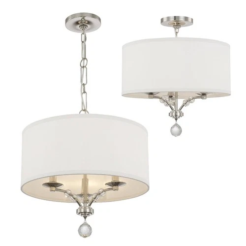 Crystorama Mirage 18" Wide Polished Nickel 3-Light Pendant - Picture 3 of 6