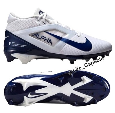 Size 9 Nike Alpha Menace 4 Pro White Navy Football Cleats  display picture 1