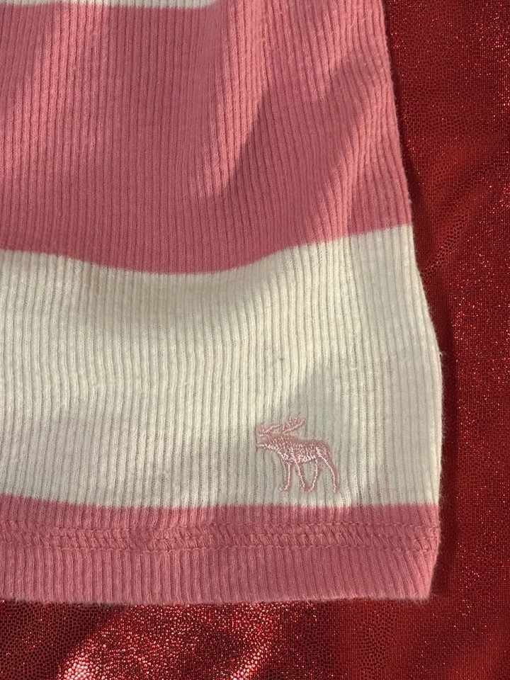 Camiseta sin mangas Abercrombie & Fitch acanalada a rayas talla S correa de espagueti Y2K de colección Foto 2 de 4